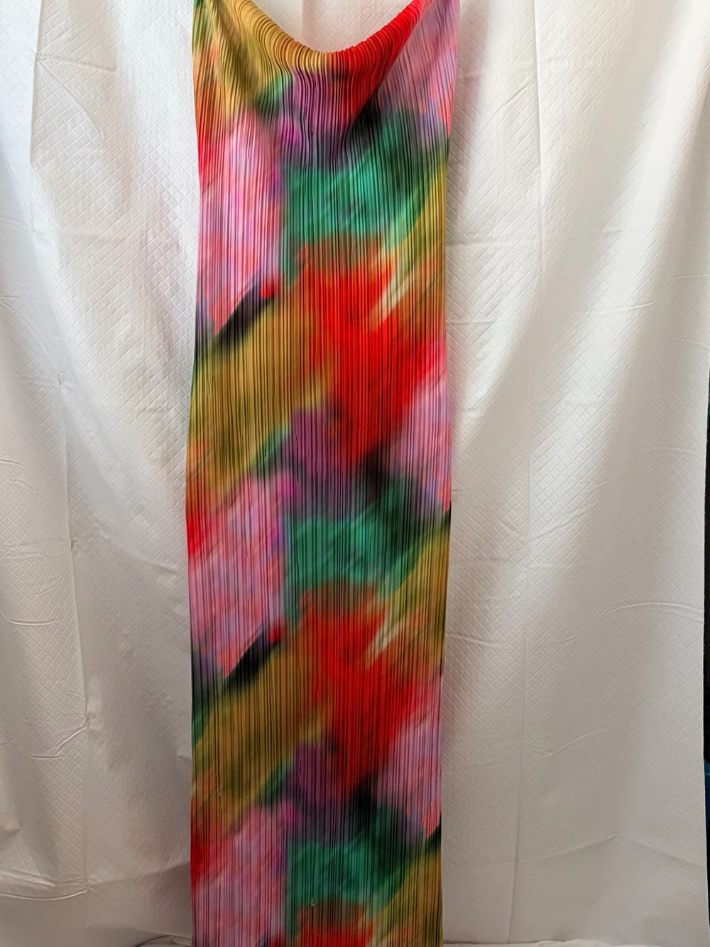 PrettyLittleThing Multicolor Pleated Maxi Skirt - Red, Green, Pink